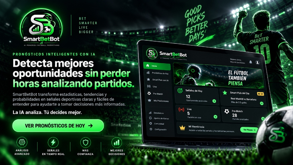 SmartBetBot - La IA Analiza. Tú decides mejor. Pronósticos inteligentes con IA